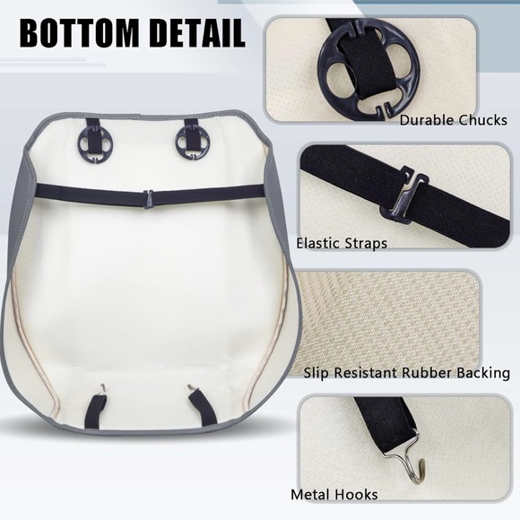 New 2Pcs Car Front Seat Cover Bottom PU Leather Cushion Protector/ Gray - Picture 5 of 9